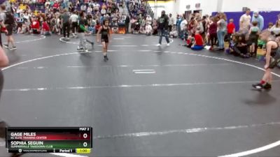 62 lbs Quarterfinal - Sophia Seguin, Summerville Takedown Club vs Gage Miles, KC Elite Training Center