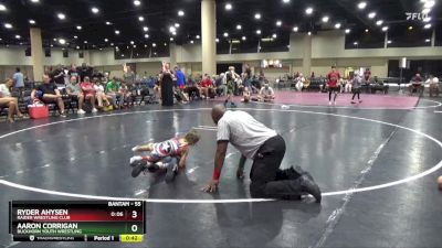 55 lbs Champ. Round 1 - Aaron Corrigan, Buckhorn Youth Wrestling vs Ryder Ahysen, Raider Wrestling Club