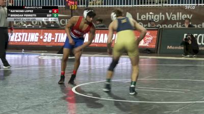 133 lbs Round Of 16 - Raymond Lopez, American vs Brendan Ferretti, Navy