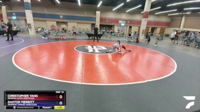 82 lbs Round 4 - Christopher Yang, Dragon Youth Wrestling vs Daxton Merritt, Warrior Trained Wrestling