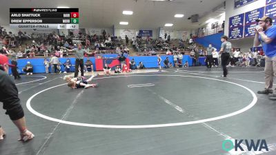 49 lbs Quarterfinal - Arlo Shattuck, Harrah Little League Wrestling vs Drew Epperson, Morrison Takedown Club