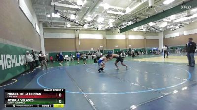 144 lbs Champ. Round 1 - Joshua Velasco, North Torrance vs Miguel De La Herran, La Quinta