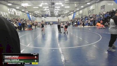 120 lbs Quarterfinal - Tanner Woolf, American Fork Jr High vs Nixon Canfield, Sanderson Wrestling Academy