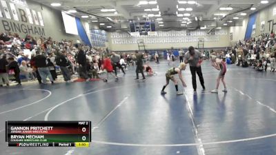 76 lbs Cons. Round 4 - Gannon Pritchett, Jordan Junior Wrestling vs Bryan Mecham, Cougars Wrestling Club