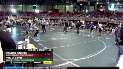 65 lbs Champ. Round 1 - Zander Gingery, Lincoln Squires Wrestling Club vs Tru Kliment, Kearney MatCats Wrestling Club