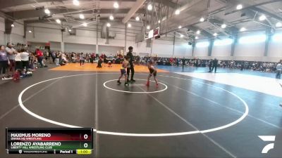 100 lbs Cons. Round 2 - Lorenzo Ayabarreno, Liberty Hill Wrestling Club vs Maximus Moreno, Ohana HQ Wrestling