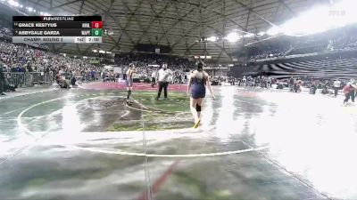 Girls 1B/2B/1A 155 Champ. Round 2 - Grace Kestyus, Naches Valley (Girls) vs Abbygale Garza, Wapato (Girls)