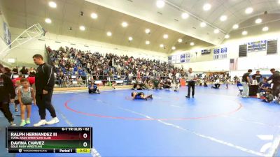 62 lbs Cons. Semi - Ralph Hernandez Iii, Total Kaos Wrestling Club vs Davina Chavez, Gold Rush Wrestling