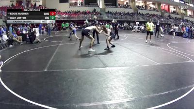 160 lbs Champ. Round 1 - Jack Lotter, Conestoga Wrestling Club vs Eddie Rusher, Chase County Wrestling Club