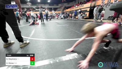 55 lbs Final - Bronson Stephens, F-5 Grappling vs Oaklee Stone, Piedmont