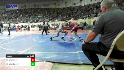 130 lbs Consi Of 32 #1 - Corban Erwin, Claremore Wrestling Club vs Bryce Inhoffe, Westmoore Wresting