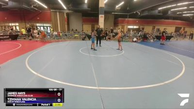 77 lbs Round 2 - James Hays, Warrior Wrestling Club vs Tziviana Valencia, Inochi Wrestling