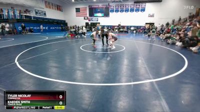 120 lbs Cons. Round 3 - Kaeden Smith, Tongue River vs Tyler Nicolay, Torrington