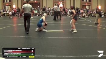 120 lbs Quarterfinal - Julianna Hernandez, Barn Brothers vs Lillian Seagreaves, Cumberland Valley