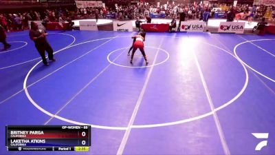 68 lbs Quarterfinal - Britney Parga, California vs Laketha Atkins, California