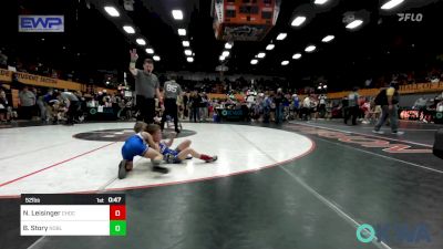 52 lbs Consi Of 8 #2 - Nash Leisinger, Choctaw Ironman Youth Wrestling vs Bentley Story, Noble Takedown Club