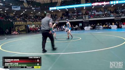 125 lbs Cons. Round 3 - Gunnar Davis, Cordova vs Sawyer Love, Susitna Valley Jr/Sr High School