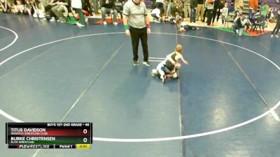 46 lbs Semifinal - Titus Davidson, Wasatch Wrestling Club vs Burke Christensen, Elite Wrestling