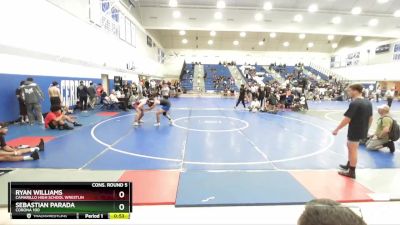 165 lbs Cons. Round 5 - Ryan Williams, Camarillo High School Wrestlin vs Sebastian Parada, Corona 100