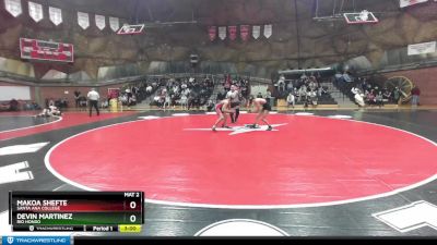 133 lbs Quarterfinal - Devin Martinez, Rio Hondo vs Makoa Shefte, Santa Ana College