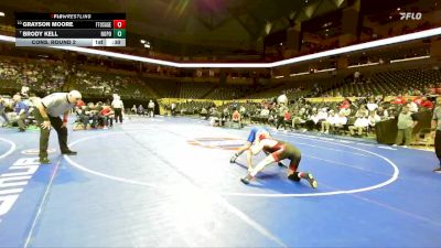 138 Class 4 lbs Cons. Round 2 - Grayson Moore, Fort Osage vs Brody Kell, North Point