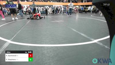 85 lbs Semifinal - Knari Spotwood, Del City Little League vs Sophia Stephens, F-5 Grappling