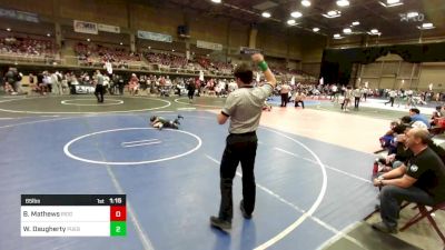 65 lbs Semifinal - Brady Mathews, Ridge WC vs Wyatt Daugherty, Pueblo County WC