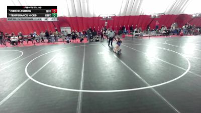 10U True Beginner - 58.6-62.6 Champ. Round 2 - Pierce Ashton, Wisconsin vs Temperance Hicks, Gold Medal Wrestling Club, LTD