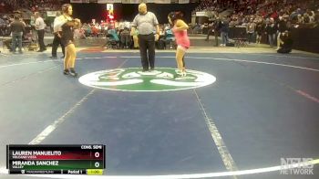 Girls 152 lbs Cons. Semi - Miranda Sanchez, Valley vs Lauren Manuelito, Volcano Vista