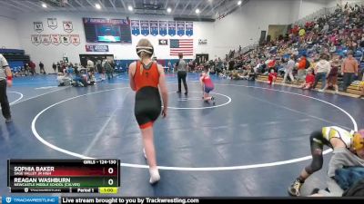 124-130 lbs Semifinal - Reagan Washburn, Newcastle Middle School (Calves) vs Sophia Baker, Sage Valley Jr High