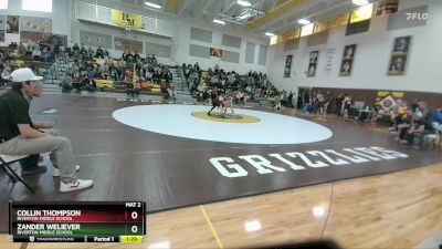 91 lbs Semifinal - Zander Weliever, Riverton Middle School vs Collin Thompson, Riverton Middle School