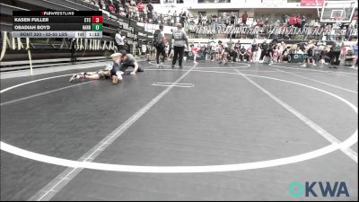 52-55 lbs Quarterfinal - Kasen Fuller, Comanche Takedown Club vs Obadiah Boyd, Harrah Little League Wrestling