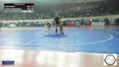 118 lbs Consi Of 32 #2 - Owen Kraft, Mustang Middle School vs Watson Brownrigg, Team Tulsa Wrestling Club