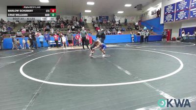 40 lbs Rr Rnd 1 - Barlow Schubert, Chandler Takedown Club vs Cruz Williams, Harrah Little League Wrestling