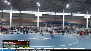 115 lbs Semifinal - Kaden Nokes, All In Wrestling Academy vs Keanna Conrad, Mountain View Middle School