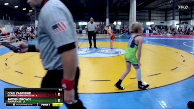 65 lbs Round 2 (6 Team) - Jaxsen Brown, HEADHUNTERS vs Cole Zabriskie, RICHMOND WRESTLING CLUB