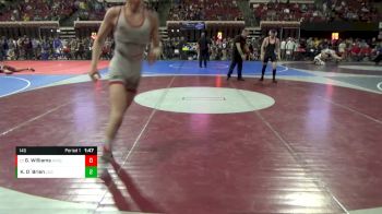 145 lbs Champ. Round 2 - Grayson Williams, American Falls High School Wre vs Kros O`Brien, Lakeland Wrestling Club