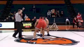 Hwt: No. 10 Dominick Russo (R) pinned Conor Sweeney (B), 1:52