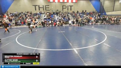 76 lbs Cons. Round 2 - Braxten Mangum, Ravage vs Kutter Wade, Wasatch Wrestling Club