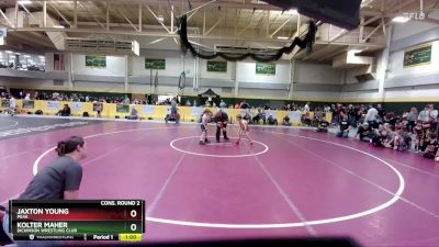 55 lbs Cons. Round 2 - Jaxton Young, Peak vs Kolter Maher, Dickinson Wrestling Club