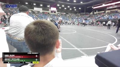 84 lbs Cons. Round 5 - Abel Rusk, South Central Punishers vs Brody McClain, Phillipsburg Wrestling Club