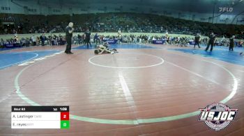 100 lbs Quarterfinal - Anson Lastinger, Cardinal Wrestling Club vs Easton Reyes, Standfast