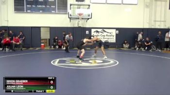 133 lbs Quarterfinal - Julian Leon, Vanguard University vs Simon Graeber, Southern Oregon