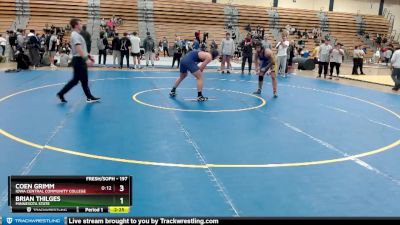 197 lbs 3rd Place Match - Brian Thilges, Minnesota State vs Coen Grimm, Iowa Central Community College