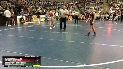 112 lbs 3rd Place Match - Evan MacCallum, MWC Wrestling Academy vs Zechariah Tromblee, Nebraska Wrestling Academy