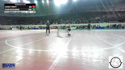 68 lbs 5th Place - Lakely Kraft, Bridge Creek Wrestling vs Kloe Routledge, Edmond North