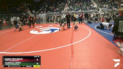 56 lbs Champ. Round 3 - Marshall Swift, Lander USA Wrestling vs Asher Circlebear, Camel Kids Wrestling