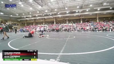 65 lbs Champ. Round 1 - Oakleigh Pfeifer, Hill City vs Evyn Contreras, Bonner Springs