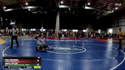 90 lbs Semifinals (4 Team) - Drew Miller, GREAT BRIDGE WRESTLING CLUB - GREEN vs Colt Brewer, HANOVER HAWKEYE