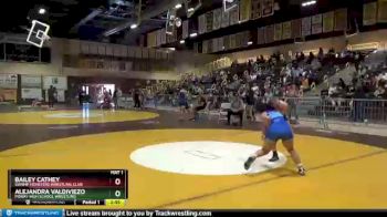 127 lbs Quarterfinal - Bailey Cathey, Swamp Monsters Wrestling Club vs Alejandra Valdiviezo, Poway High School Wrestling